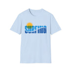 SURFING Text With Wave Through T-Shirt