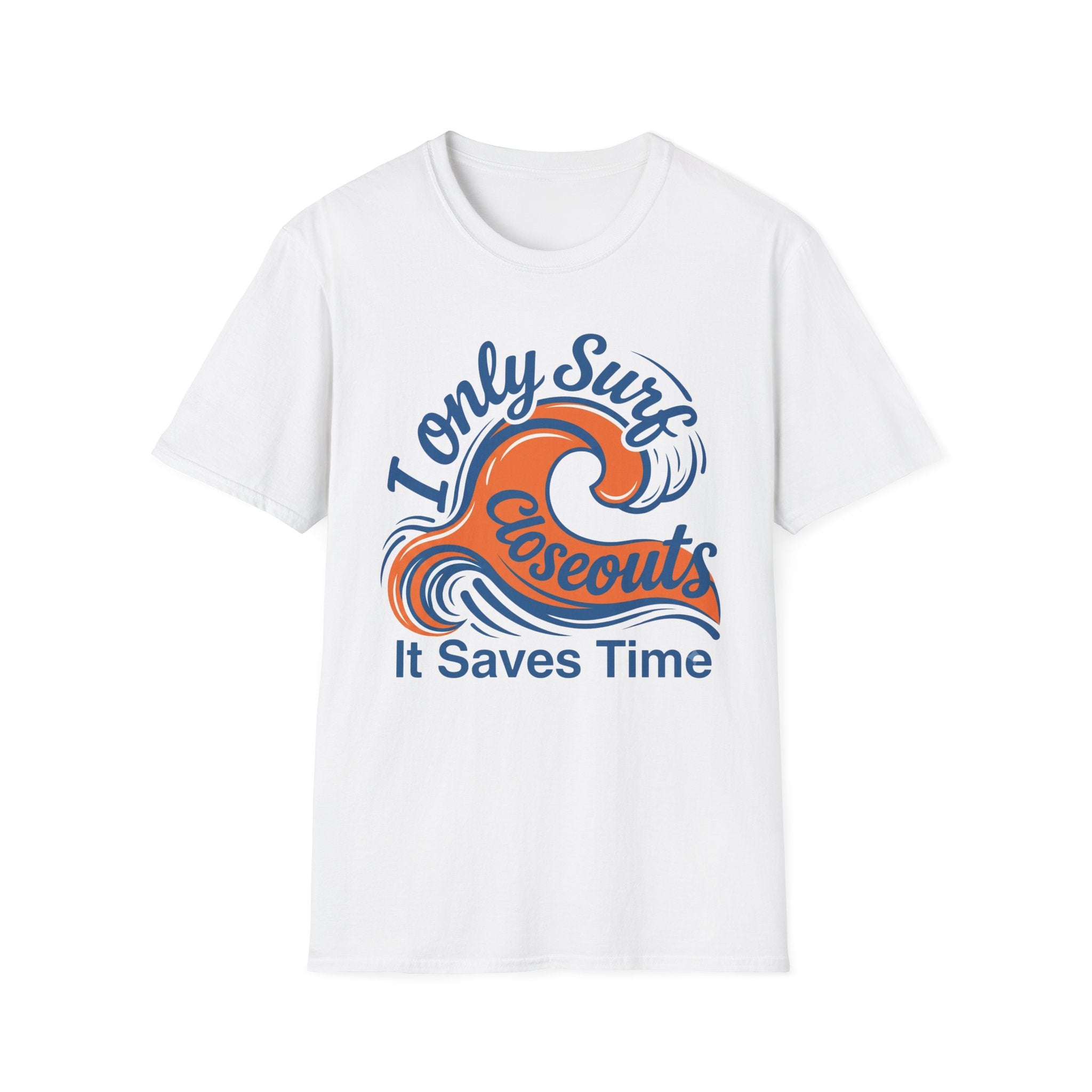 I Only Surf Closeouts-Orange Wave  T-Shirt