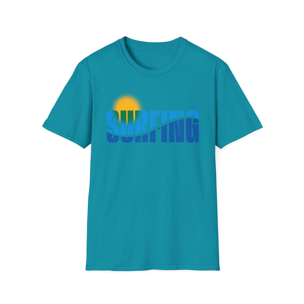 SURFING Text With Wave Through T-Shirt