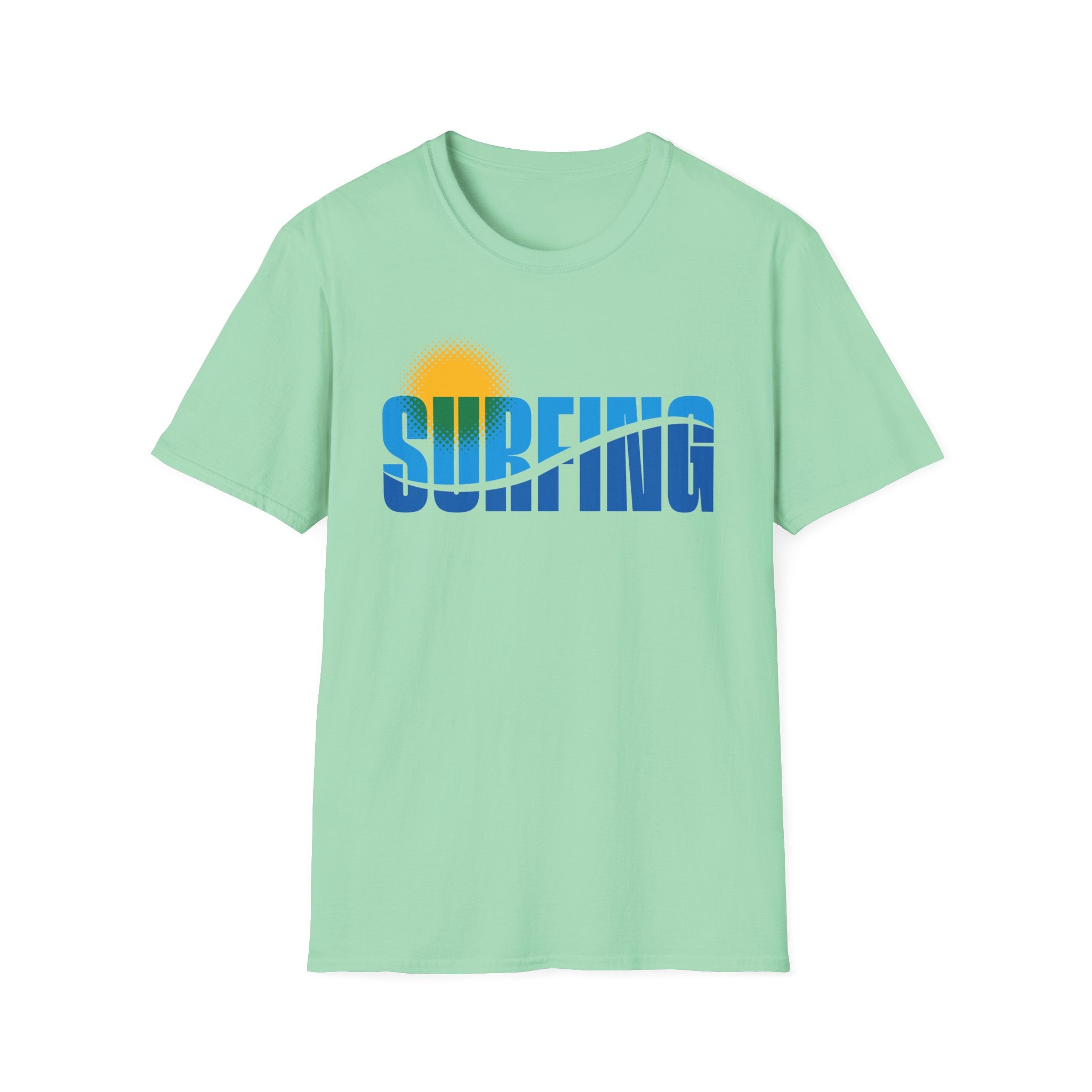 SURFING Text With Wave Through T-Shirt