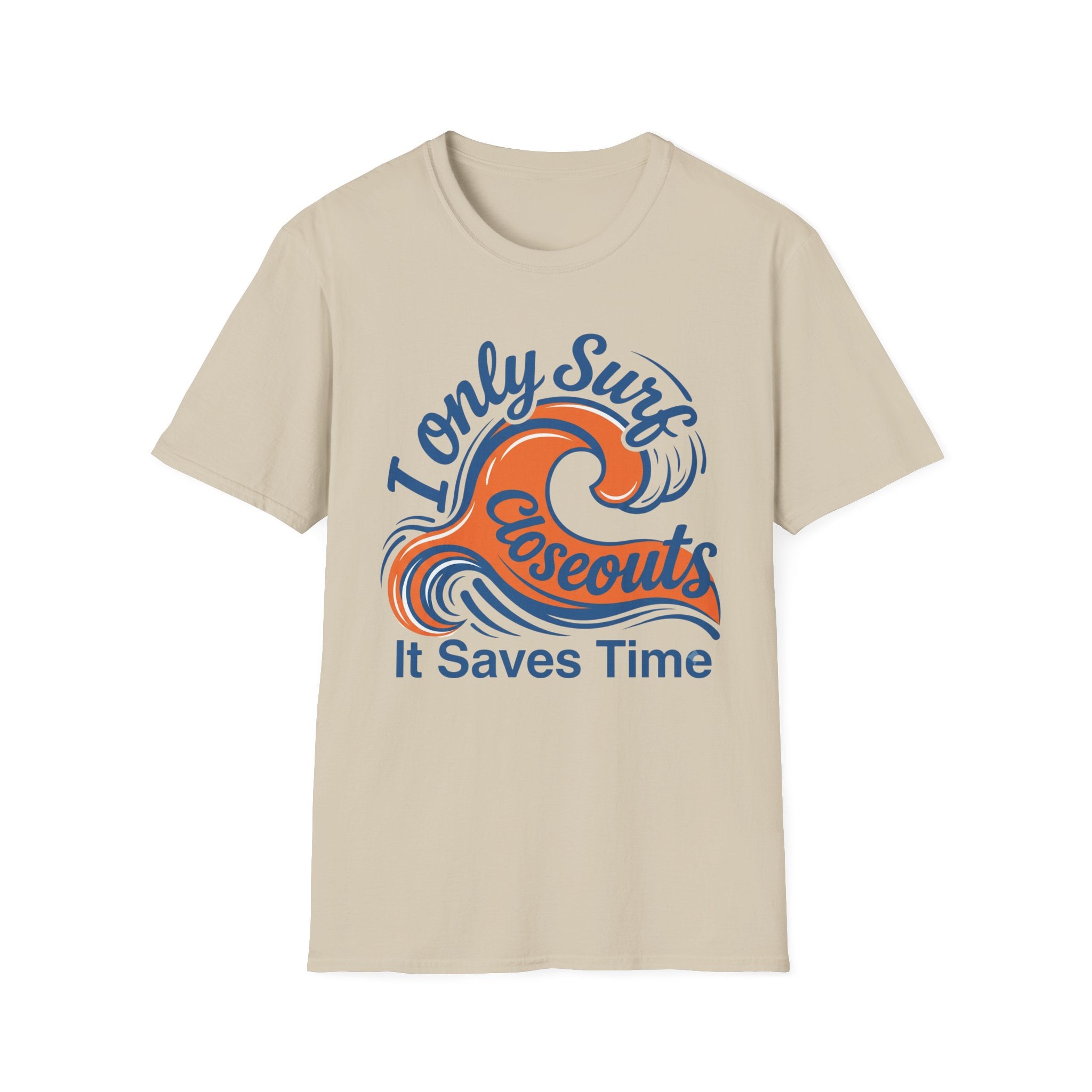 I Only Surf Closeouts-Orange Wave  T-Shirt