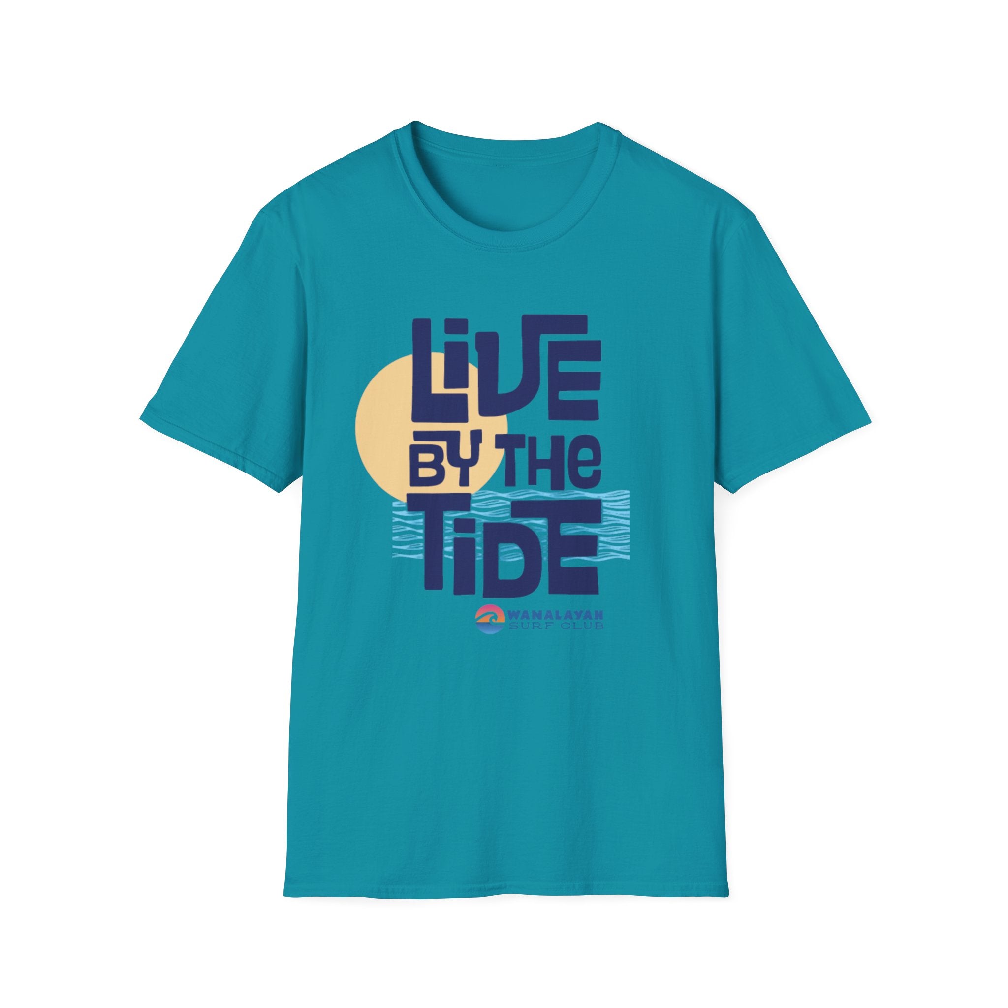 Live By The Tide-Navy Text T-Shirt