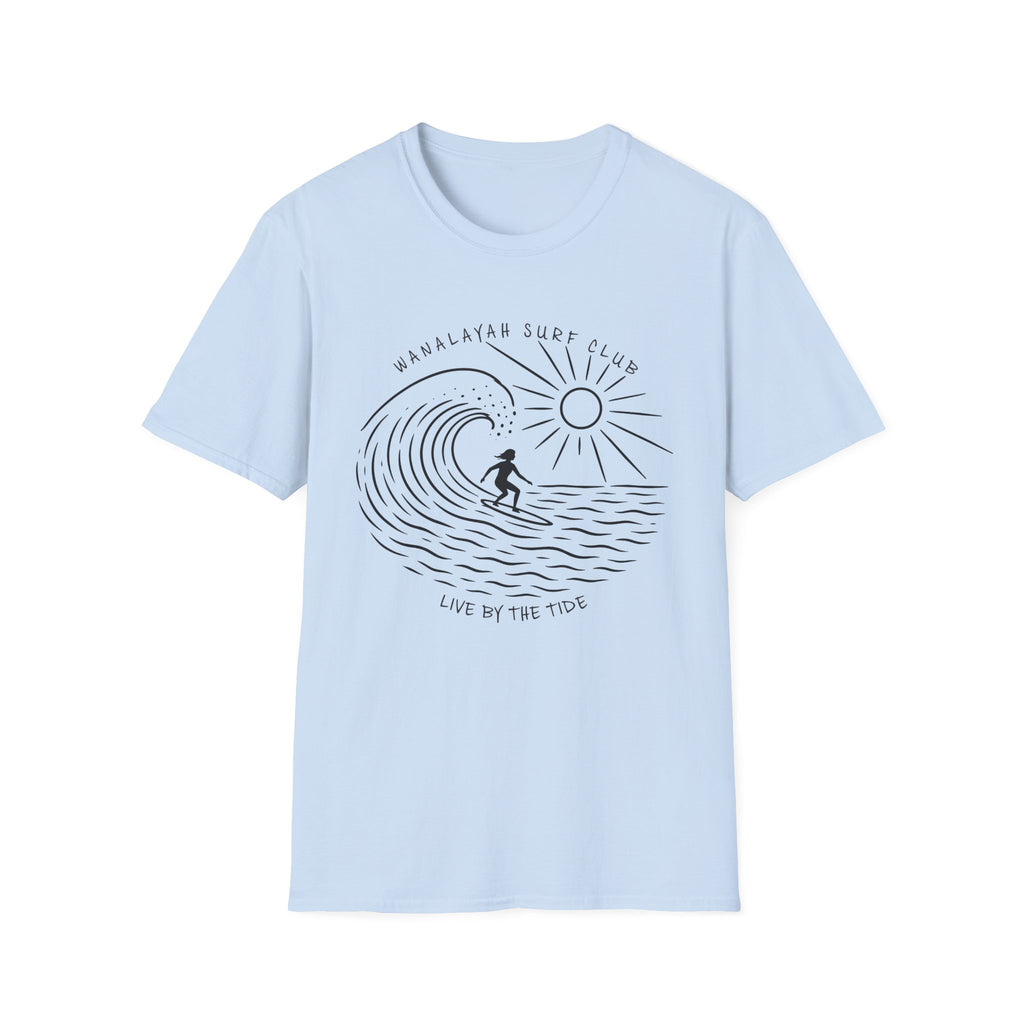 Wanalayah Surf Club-Live By The Tide-Simple T-Shirt