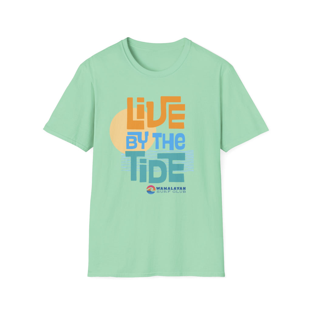 Live By The Tide-Orange Text T-Shirt