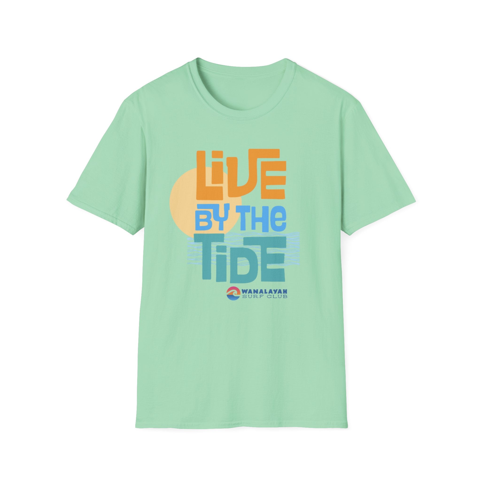 Live By The Tide-Orange Text T-Shirt