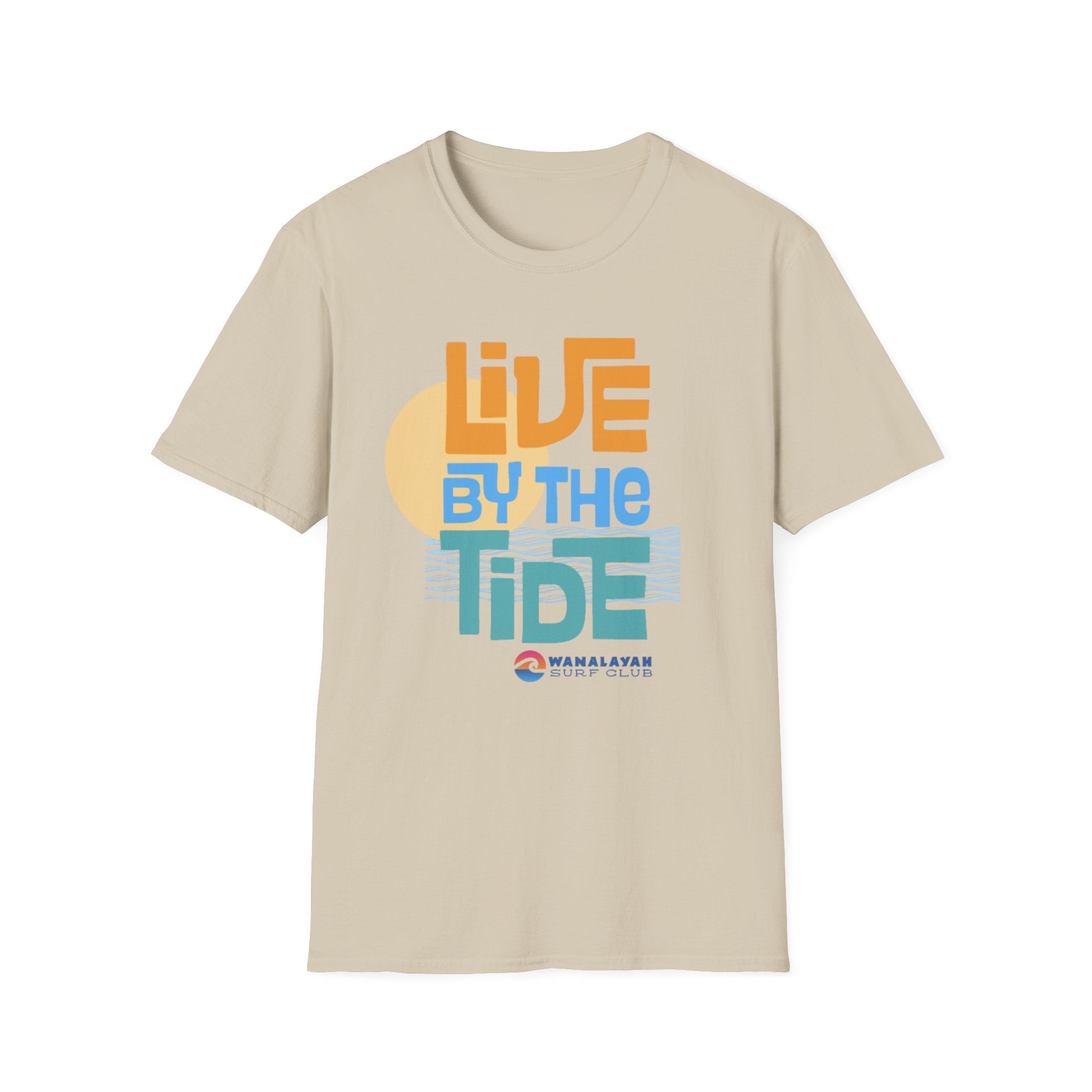 Live By The Tide-Orange Text T-Shirt