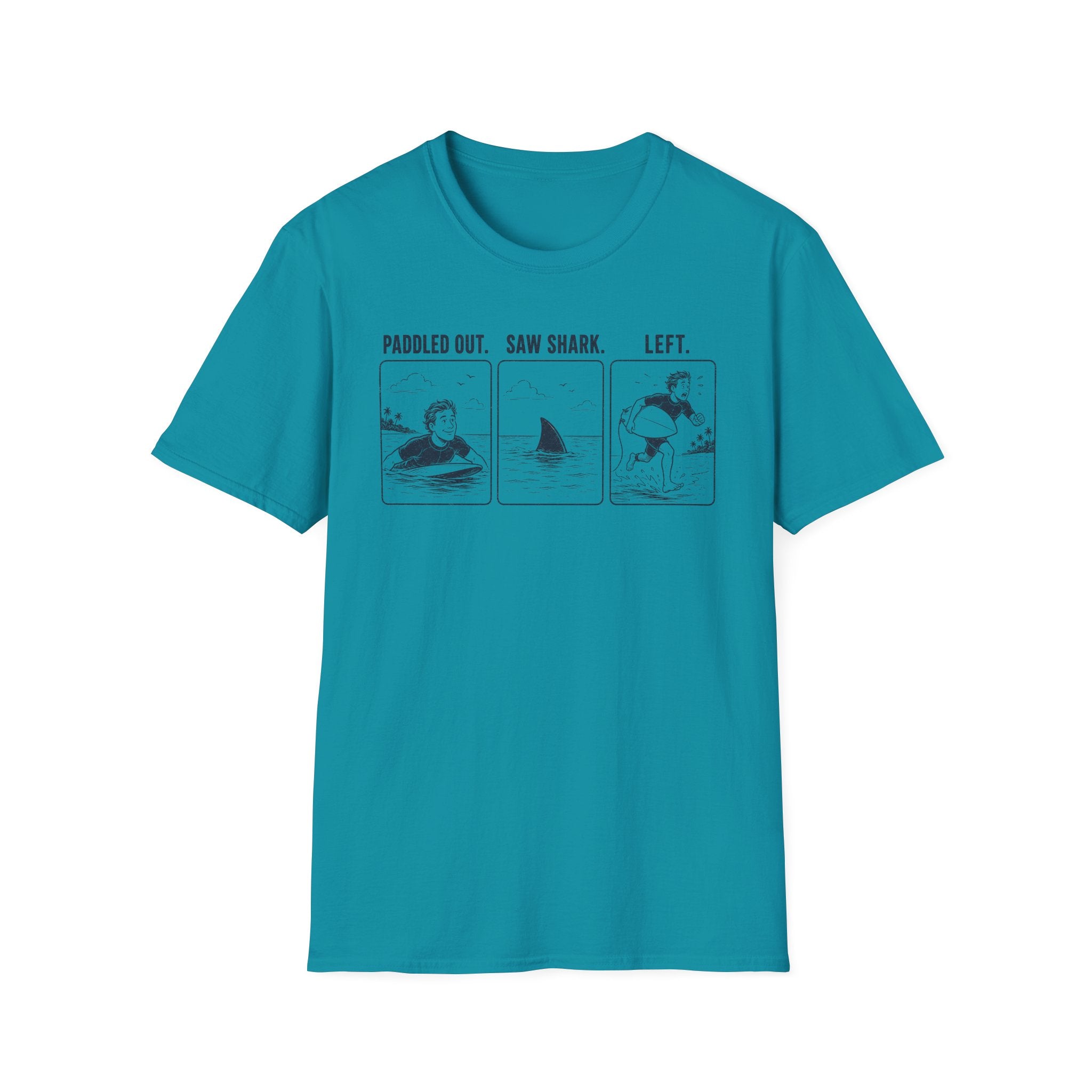 Paddled Out. Saw Shark. Left. T-Shirt