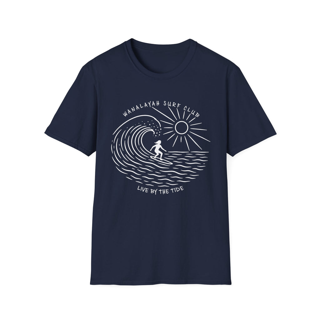 Wanalayah Surf Club-Live By The Tide-Simple T-Shirt