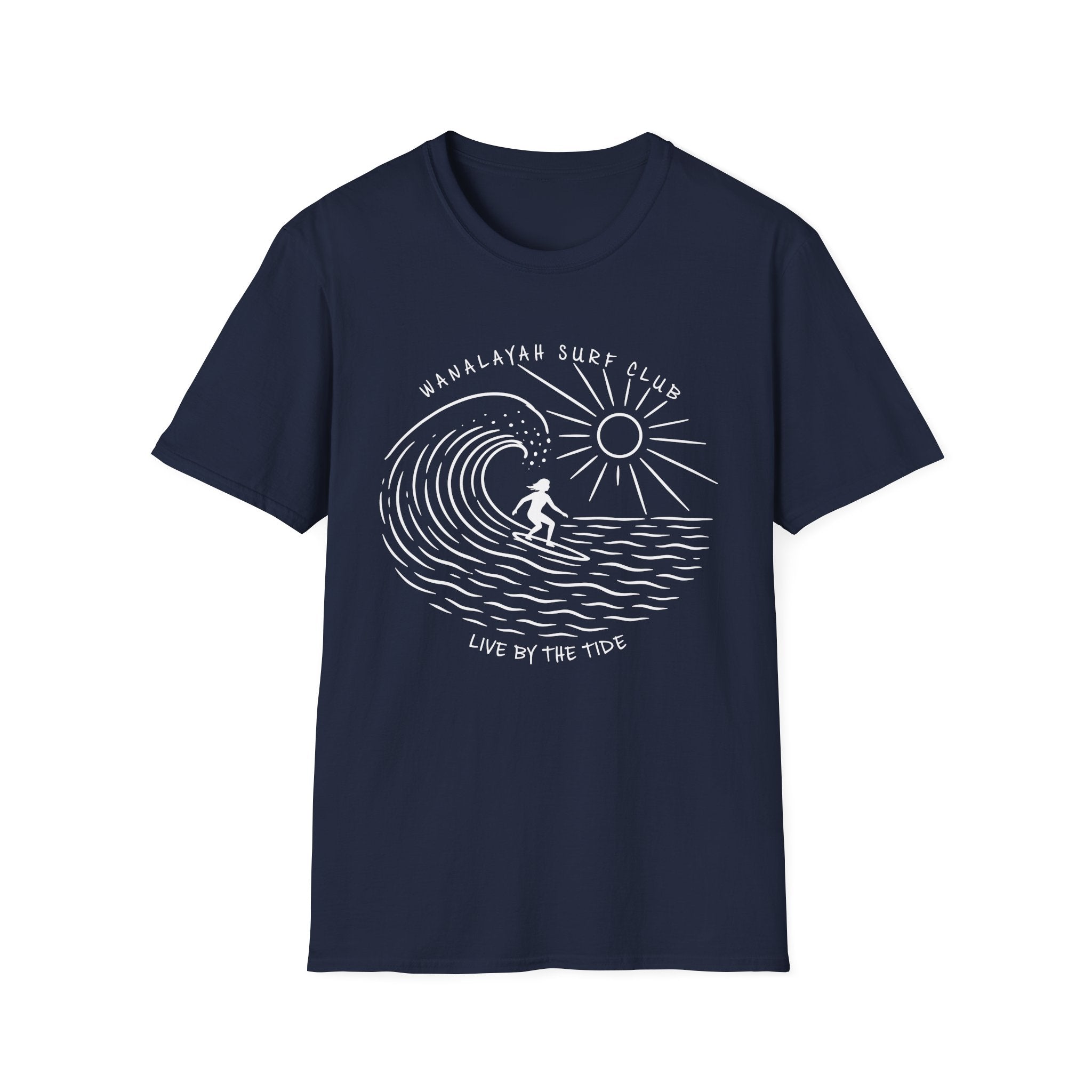 Wanalayah Surf Club-Live By The Tide-Simple T-Shirt