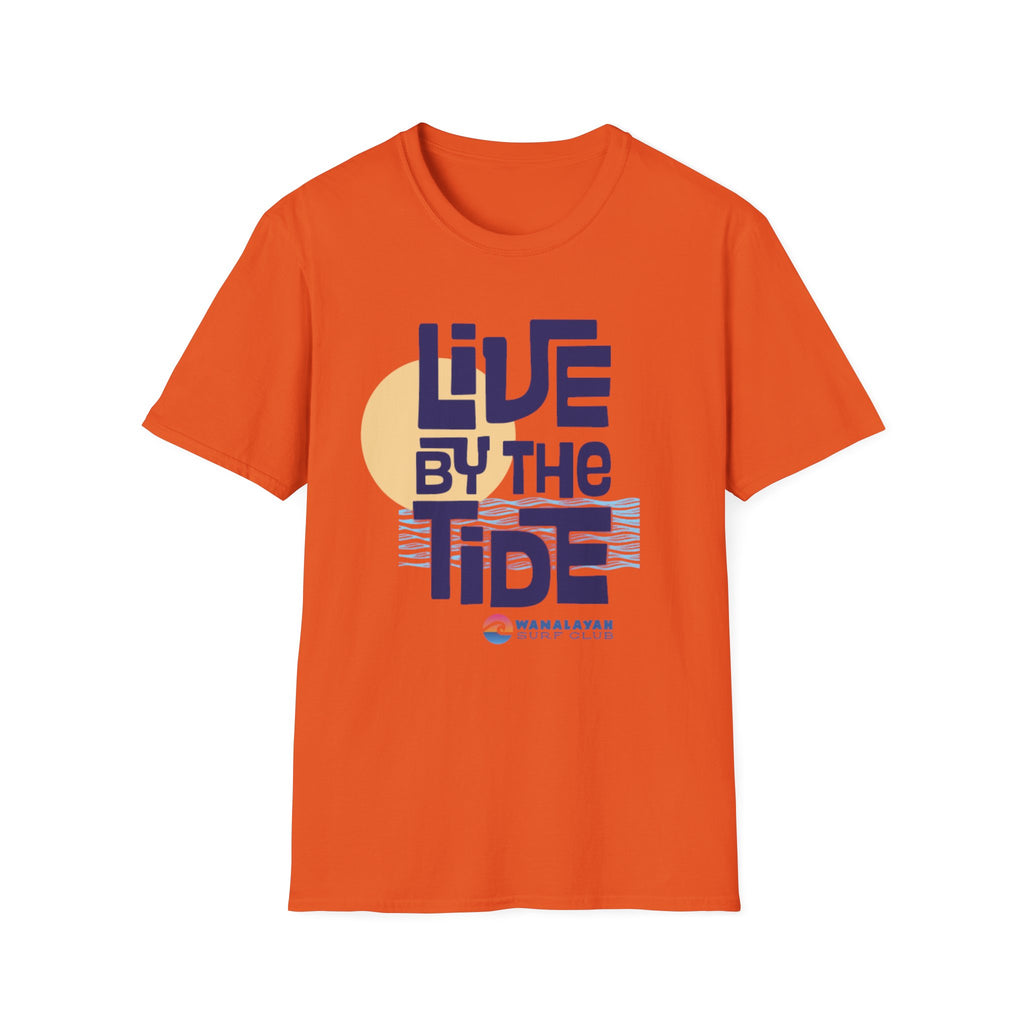 Live By The Tide-Navy Text T-Shirt