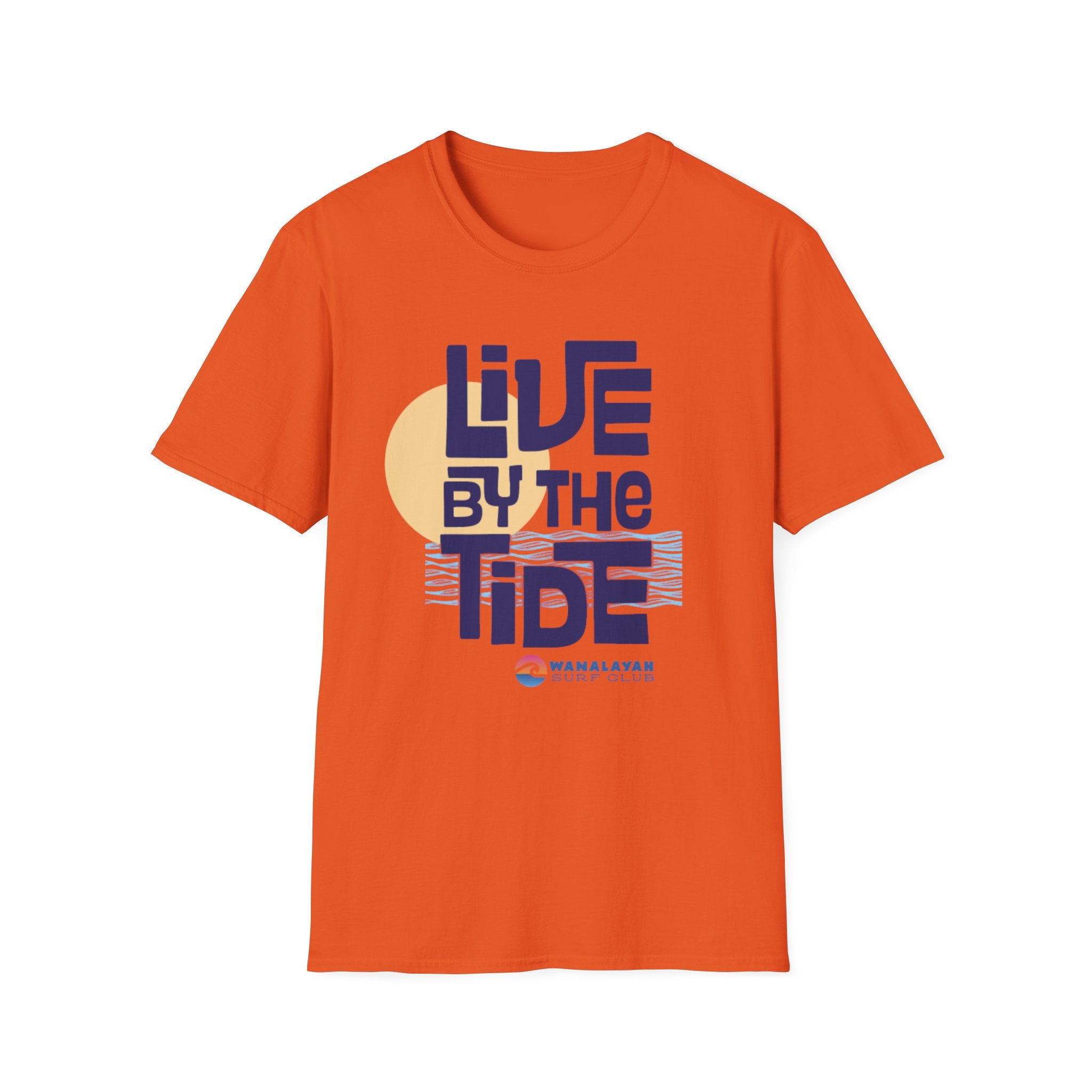 Live By The Tide-Navy Text T-Shirt