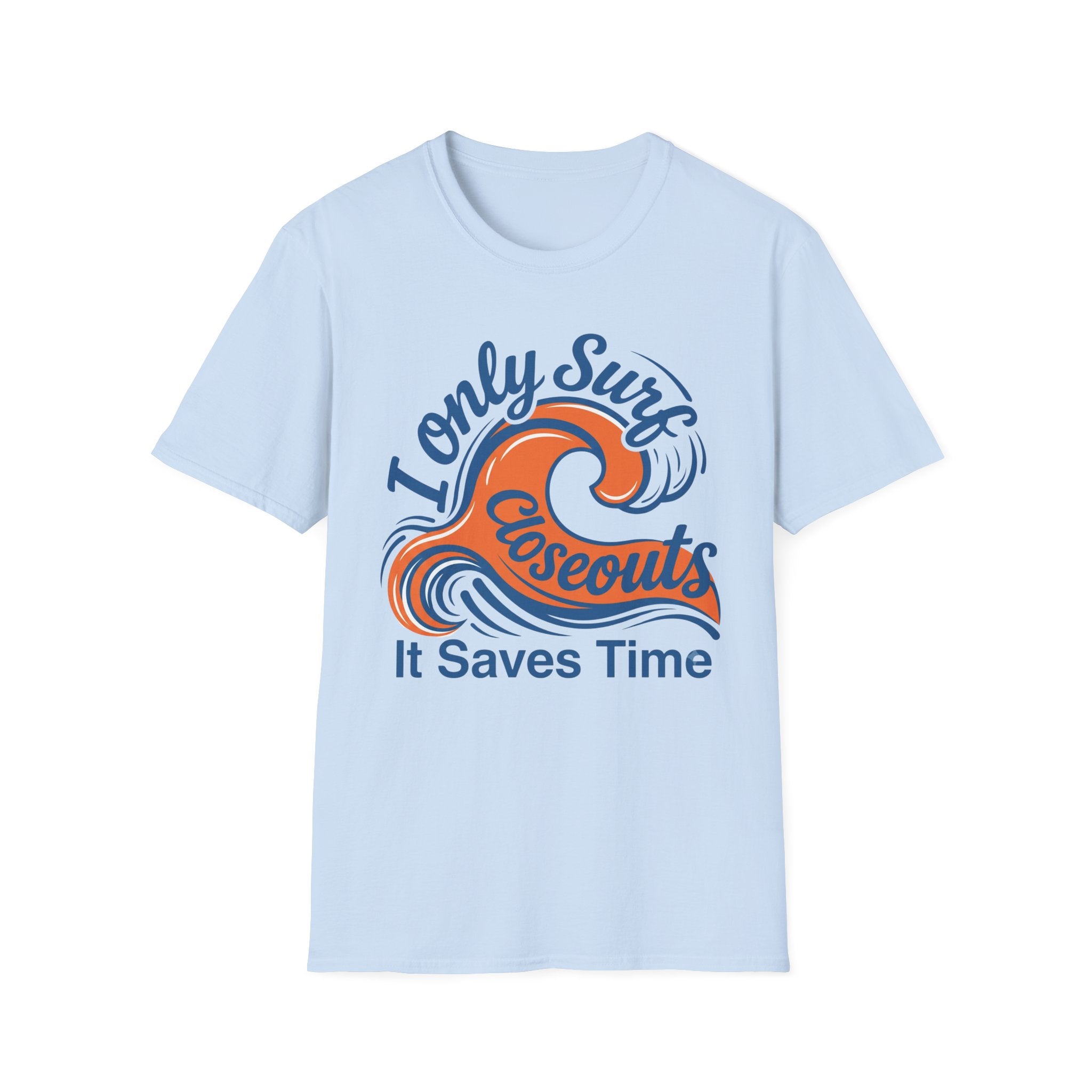 I Only Surf Closeouts-Orange Wave  T-Shirt