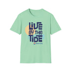 Live By The Tide-Navy Text T-Shirt