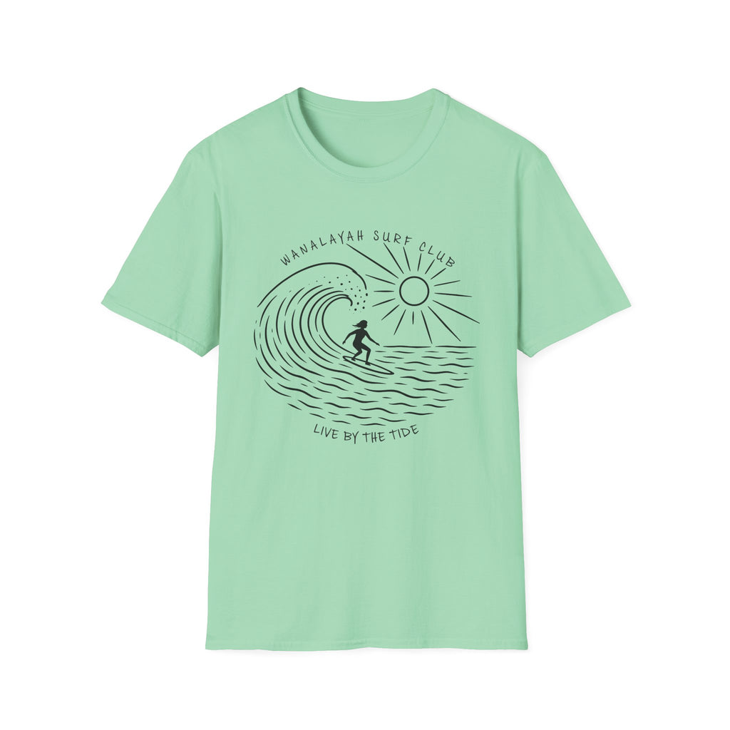 Wanalayah Surf Club-Live By The Tide-Simple T-Shirt