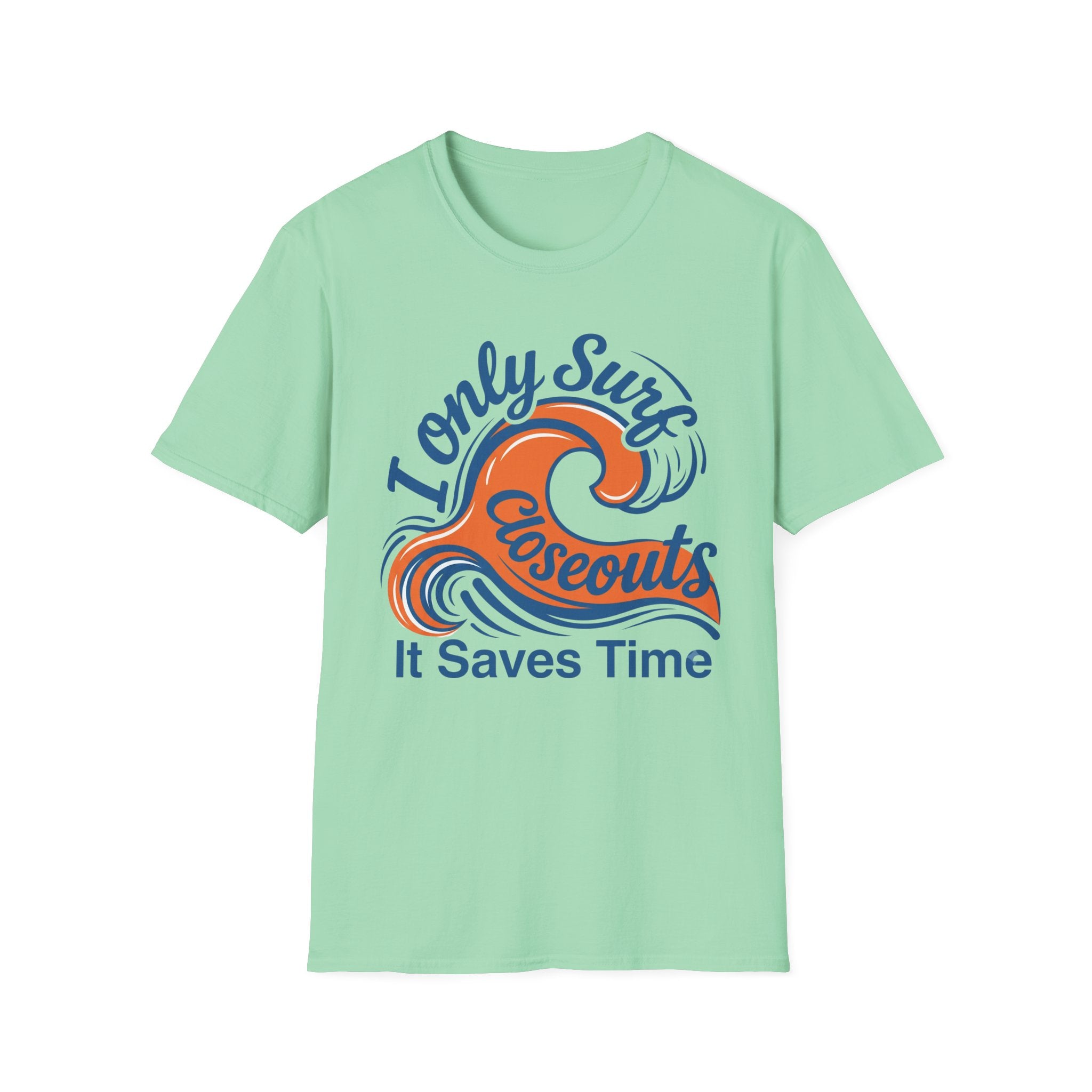 I Only Surf Closeouts-Orange Wave  T-Shirt
