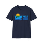 SURFING Text With Wave Through T-Shirt