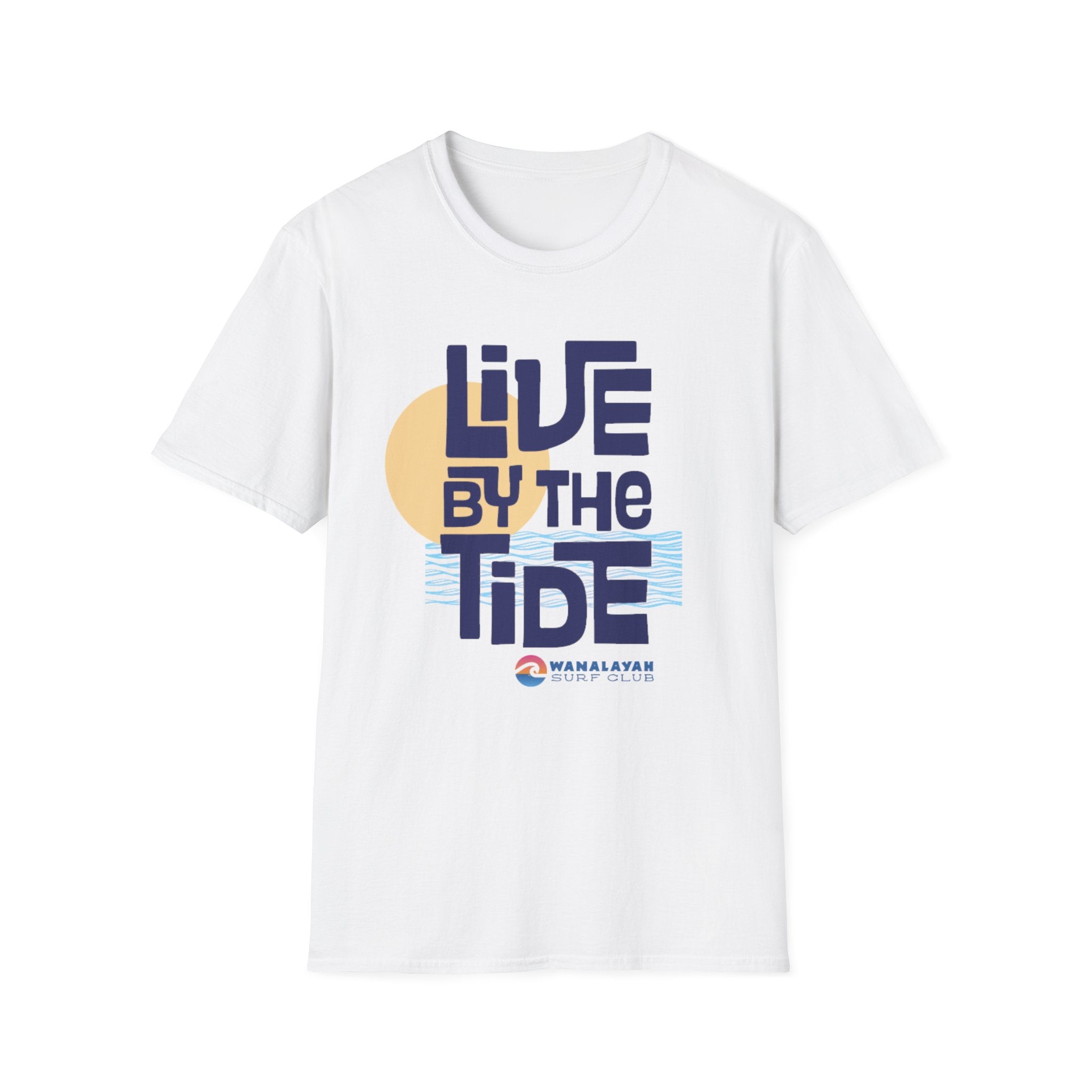 Live By The Tide-Navy Text T-Shirt