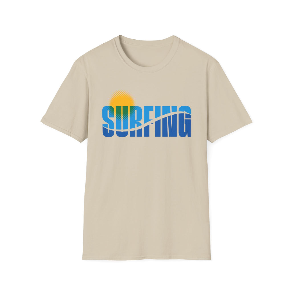 SURFING Text With Wave Through T-Shirt
