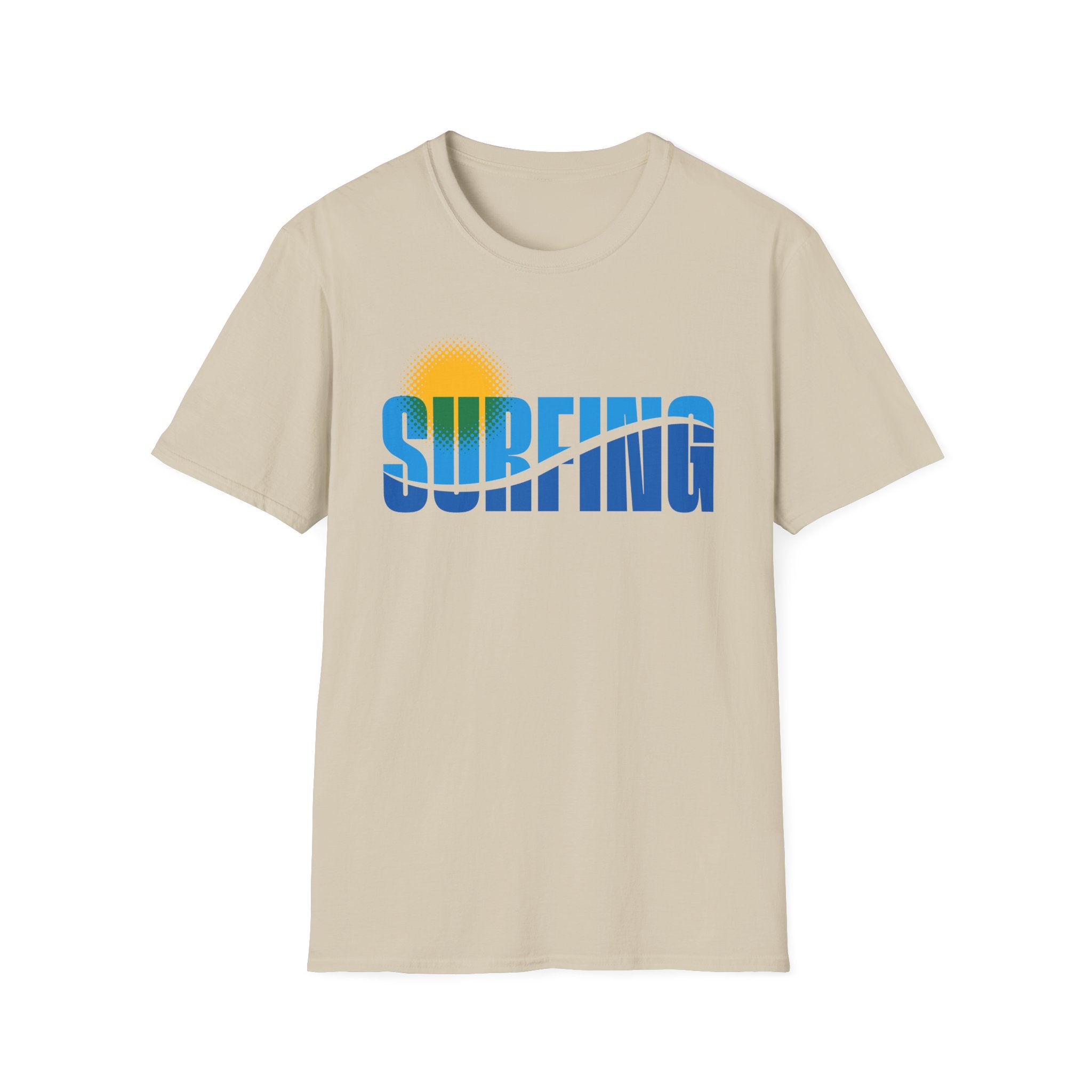 SURFING Text With Wave Through T-Shirt