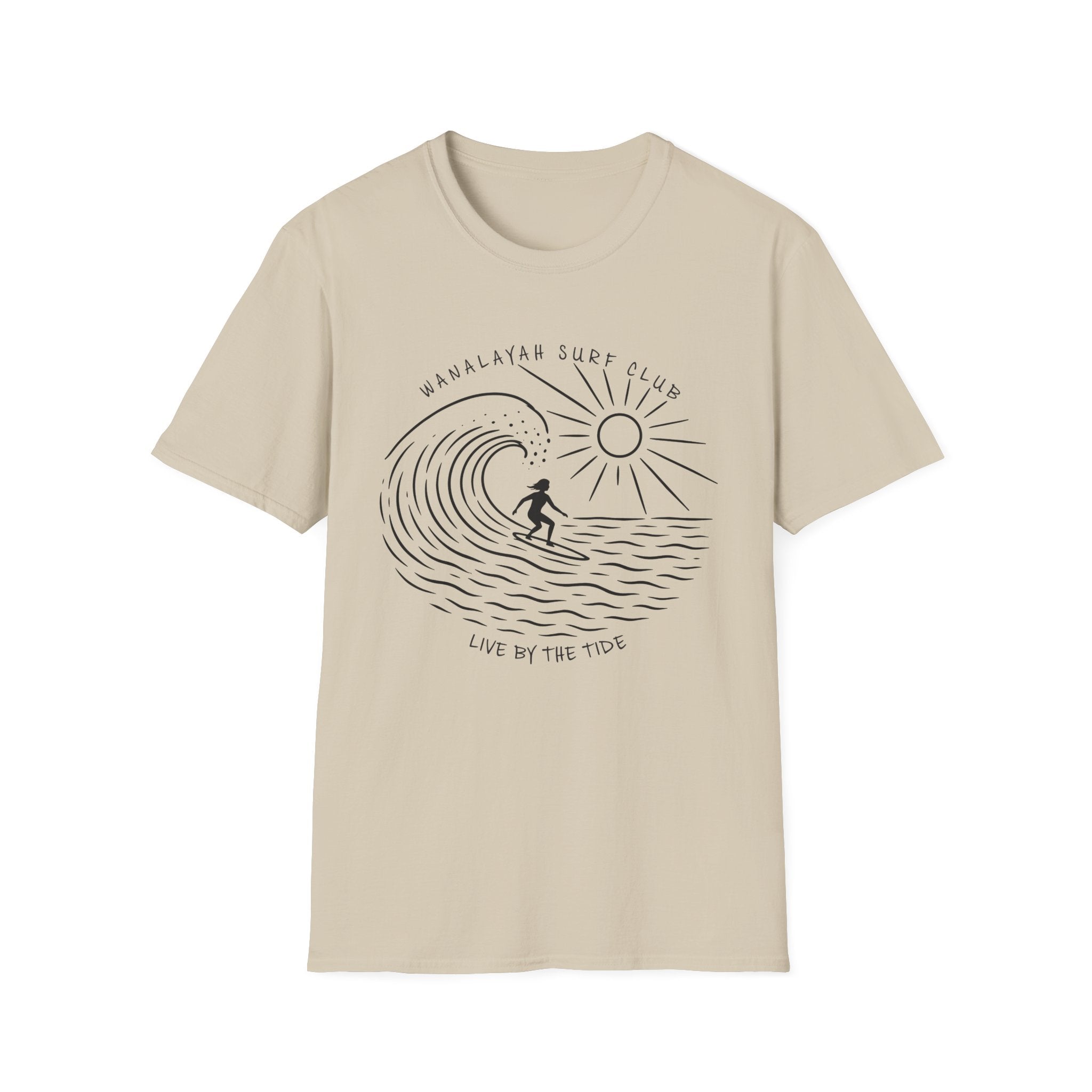 Wanalayah Surf Club-Live By The Tide-Simple T-Shirt