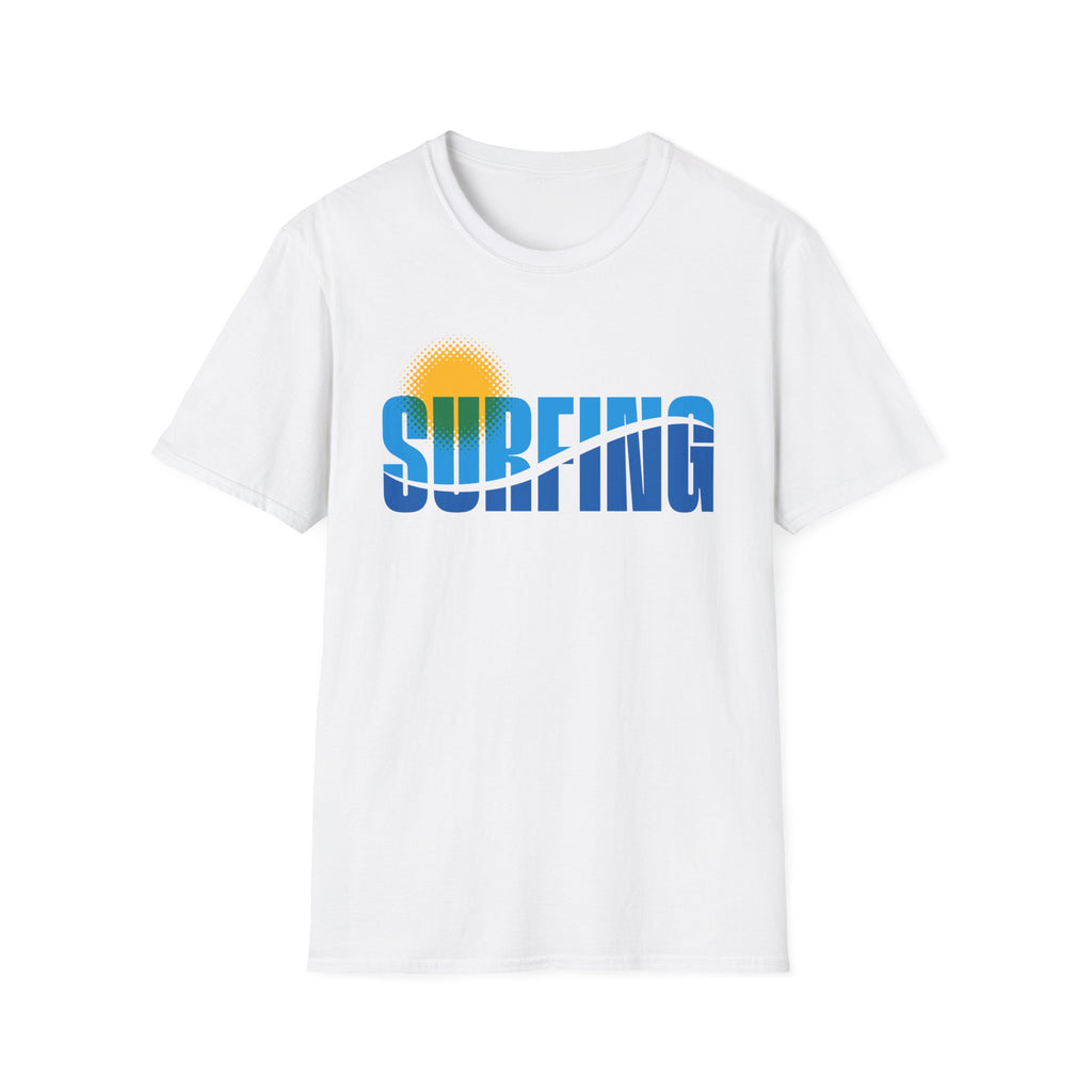 SURFING Text With Wave Through T-Shirt